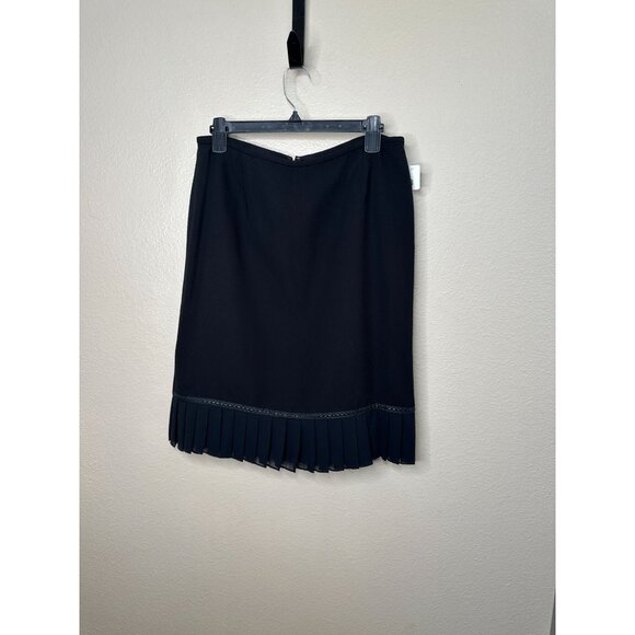 NWT Dressbarn Womens Black Pleated Hem Skirt Size 8 Polyester Lined zipper - Picture 1 of 8